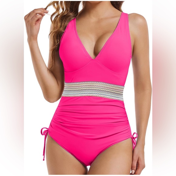 NEW Blooming Jelly Womens Tummy Control Swimsuit One Piece Slimming Modest Large - Picture 4 of 4